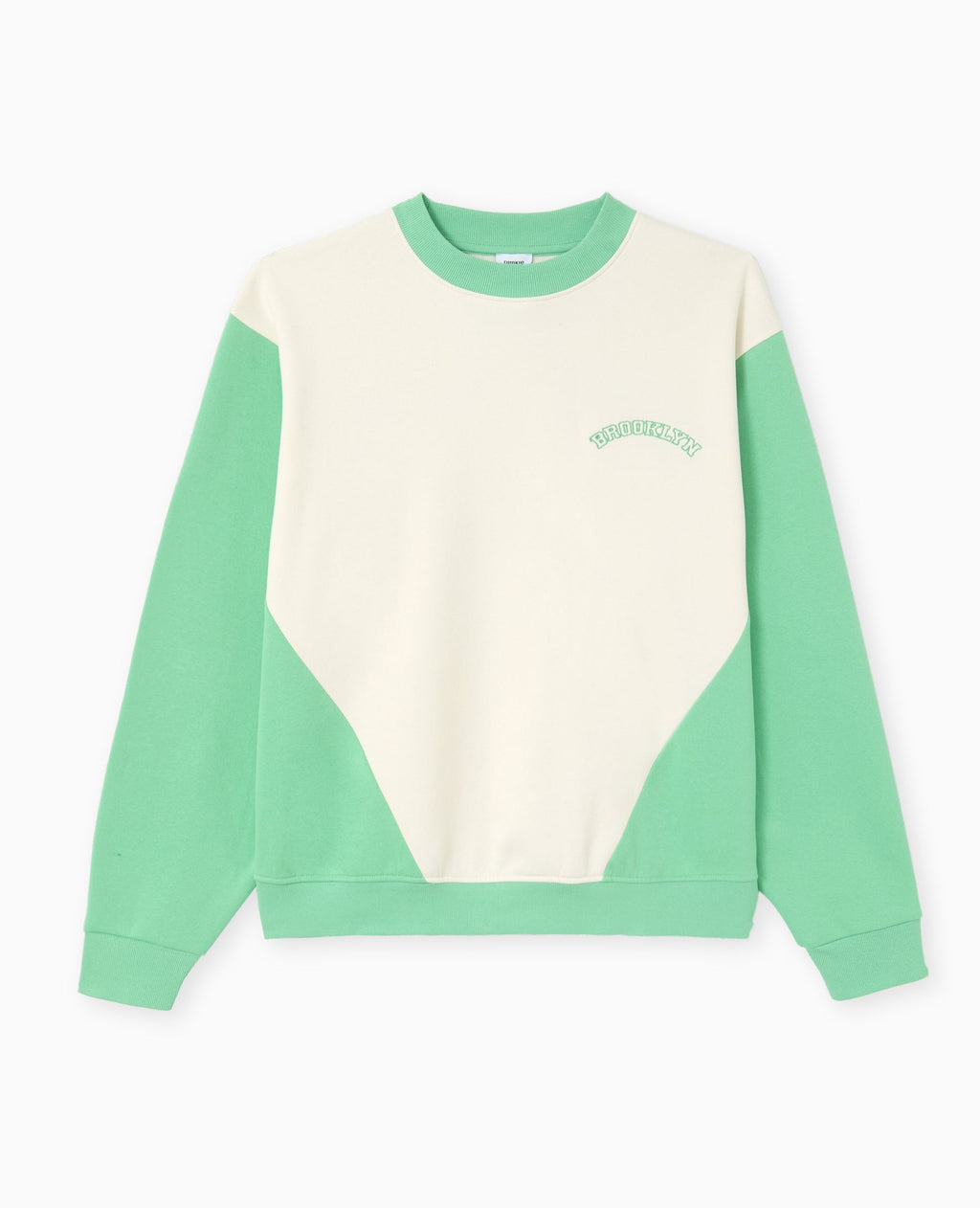 Sweat bicolore avec broderie poitrine et dos