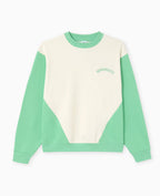 Sweat bicolore avec broderie poitrine et dos