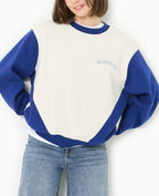 Sweat bicolore avec broderie poitrine et dos