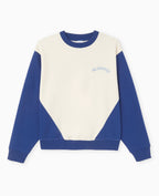 Sweat bicolore avec broderie poitrine et dos