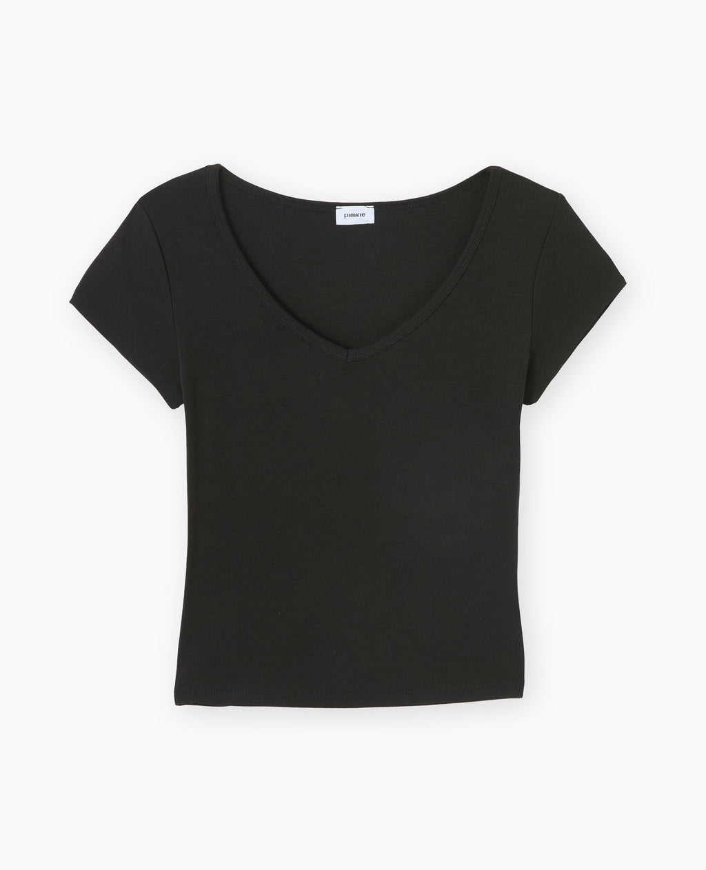T-shirt court col V