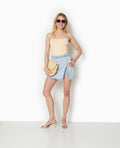 Top bustier en maille côtelée