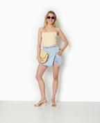 Top bustier en maille côtelée