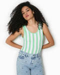 Body maille reliefée rayé