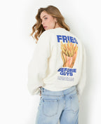 Sweat oversize avec print poitrine et dos