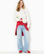 Sweat oversize avec print poitrine et dos