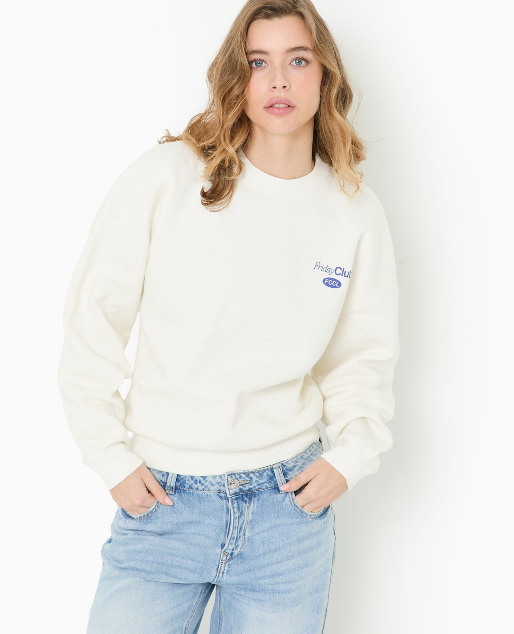 Sweat oversize avec print poitrine et dos