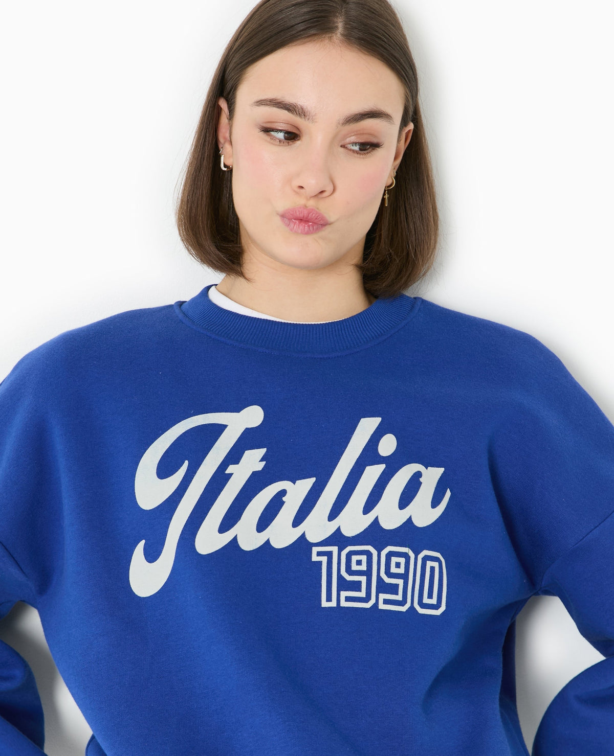 Sweat col rond avec print