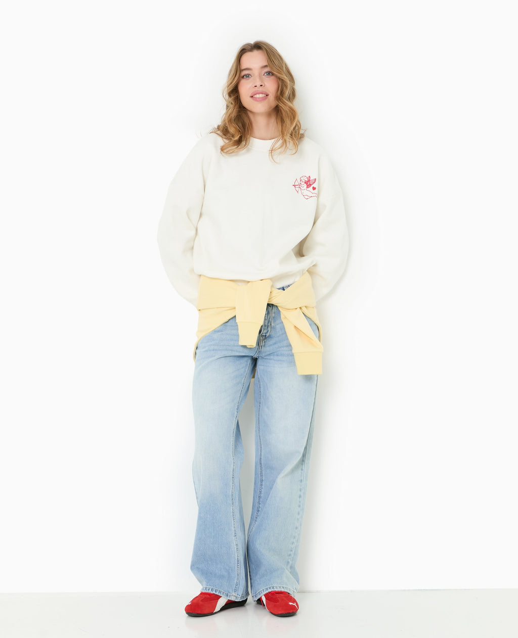 Sweat oversize avec print poitrine et dos