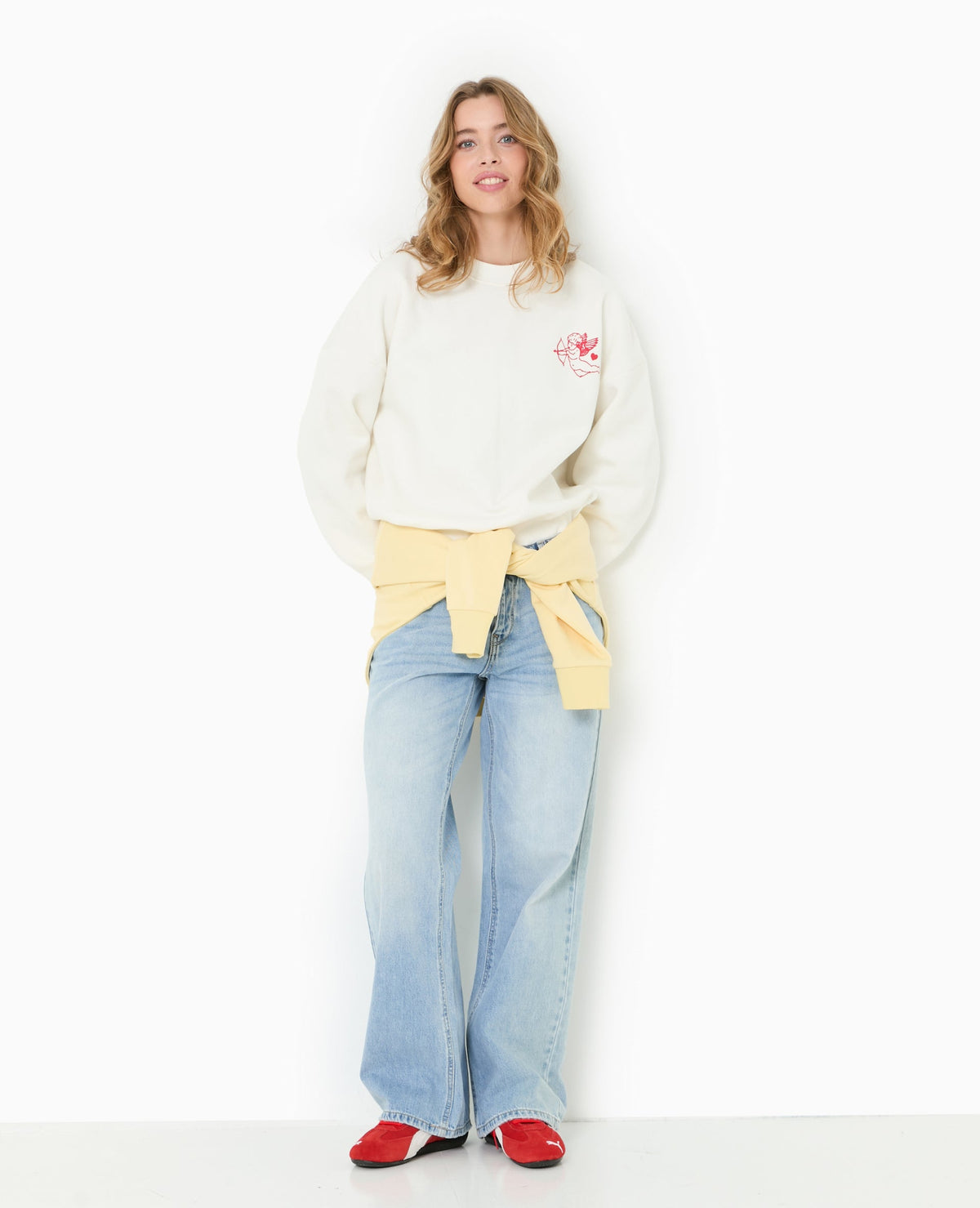 Sweat oversize avec print poitrine et dos