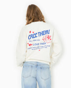 Sweat oversize avec print poitrine et dos