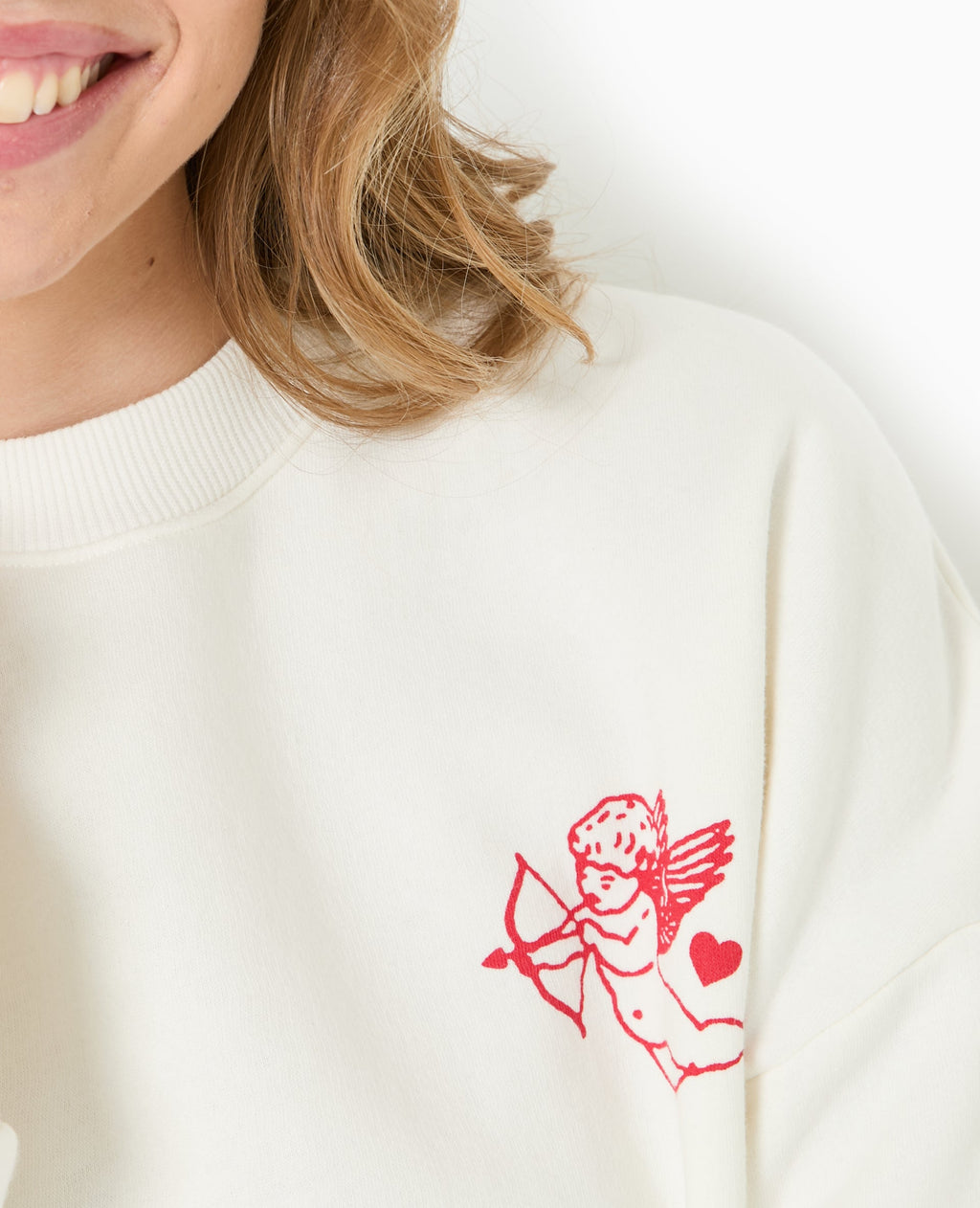 Sweat oversize avec print poitrine et dos