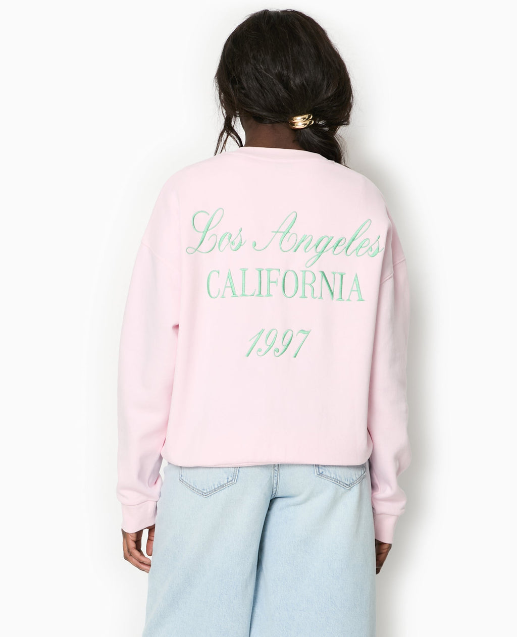 Sweat oversize avec broderies devant et dos