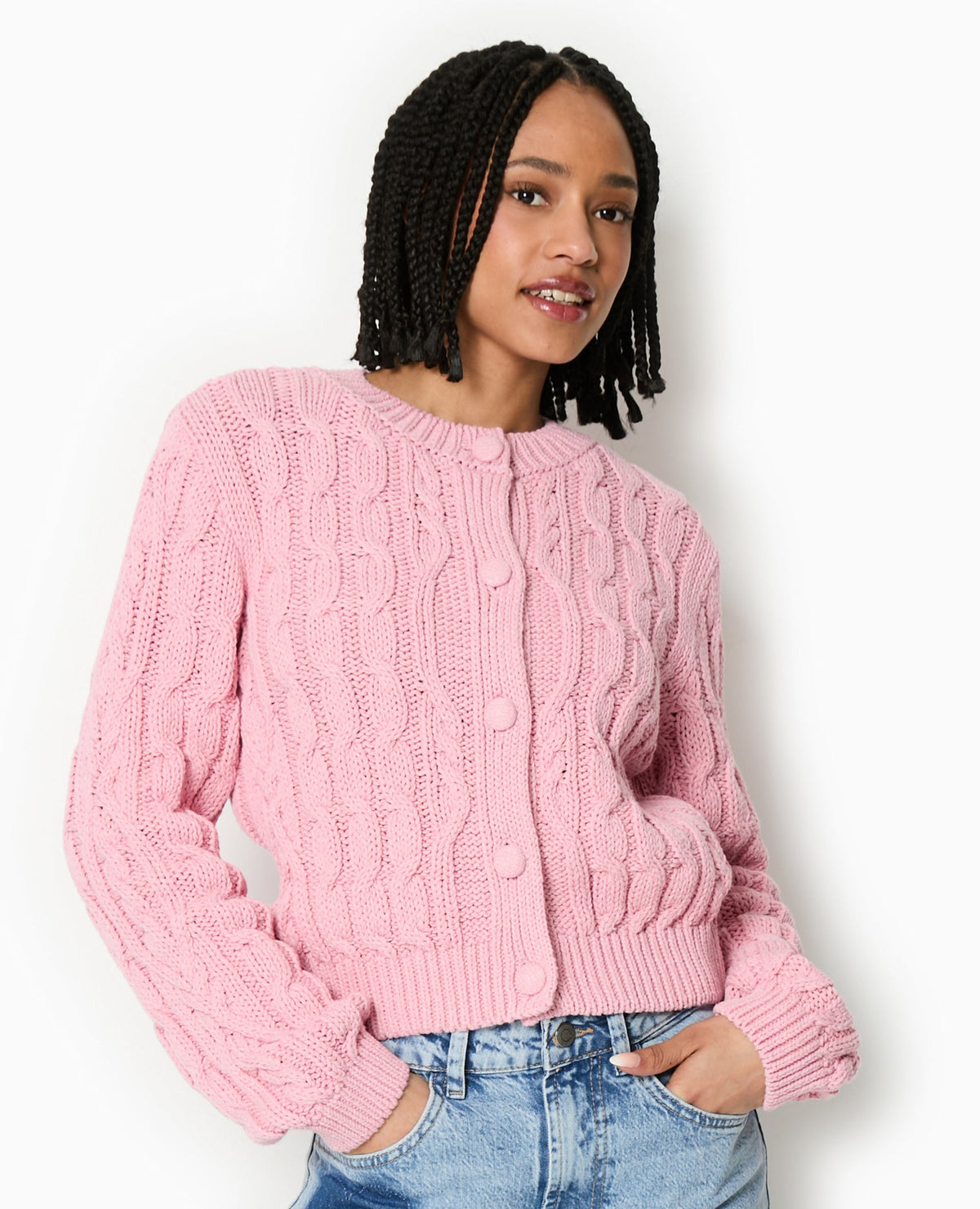 Gilet en maille torsadée