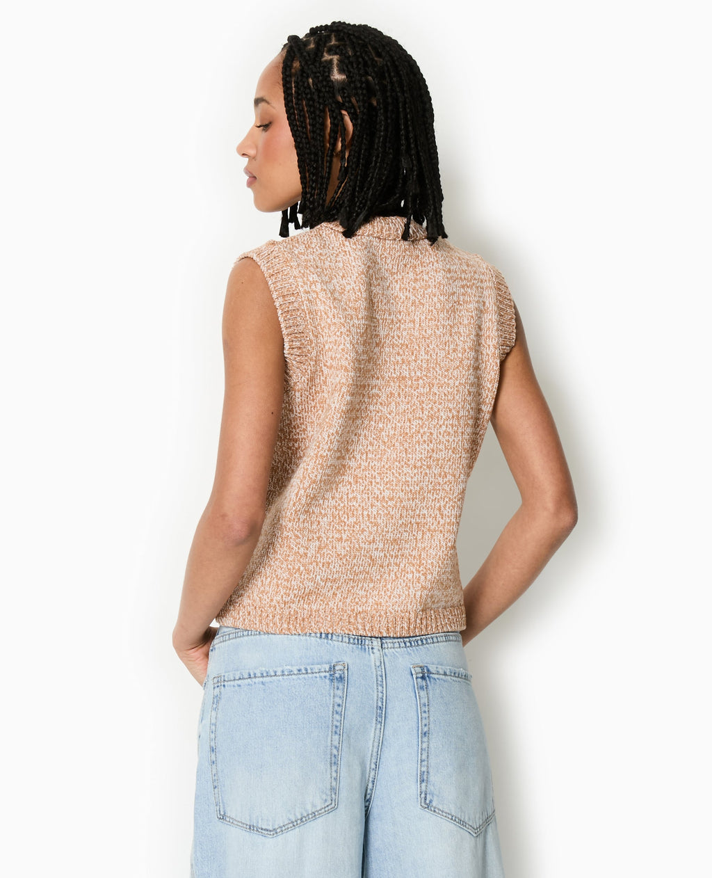 Gilet sans manches en maille moulinée