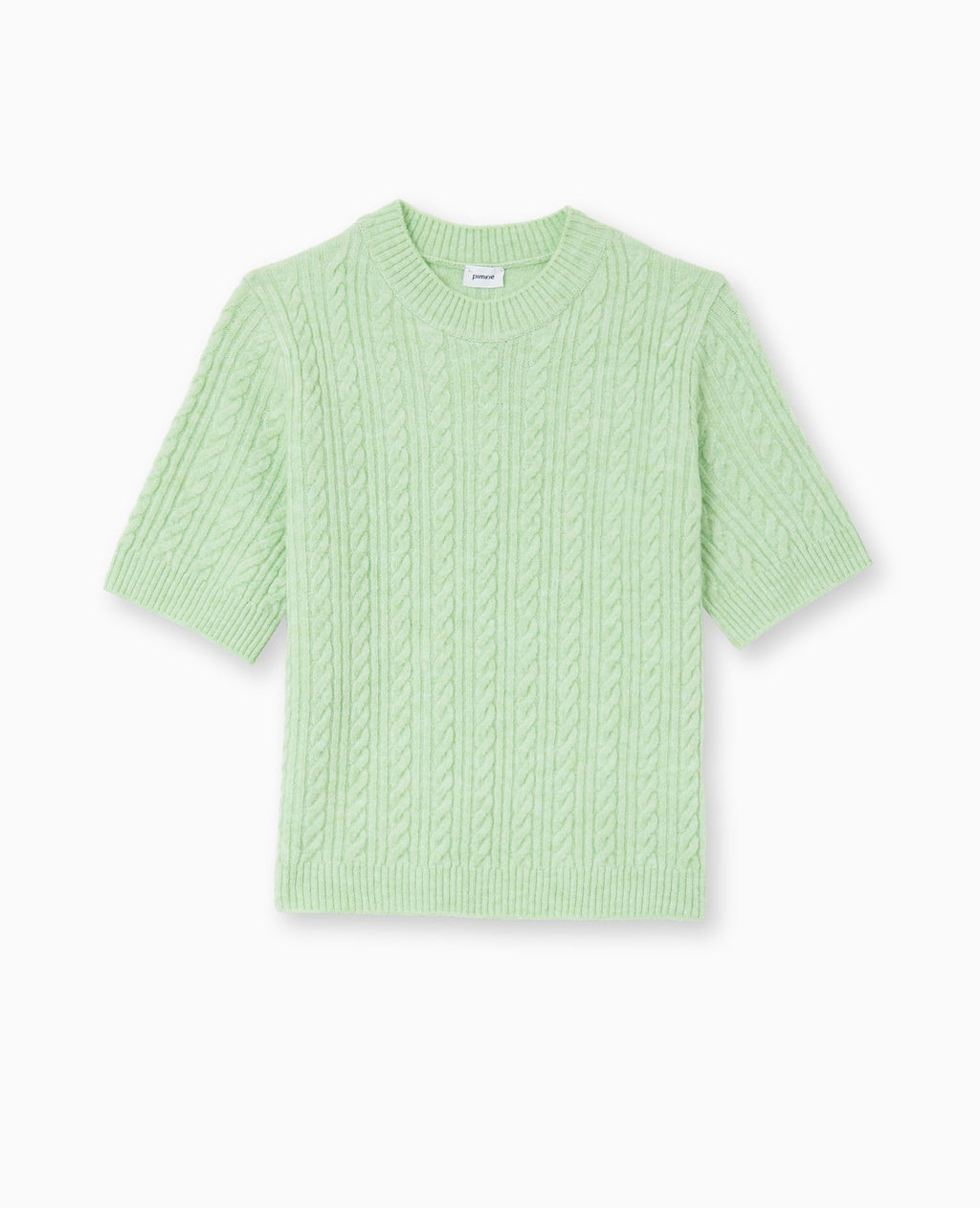 Pull manches courtes maille torsadée