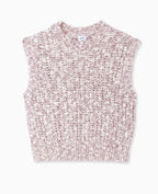 Pull sans manches en maille moulinée