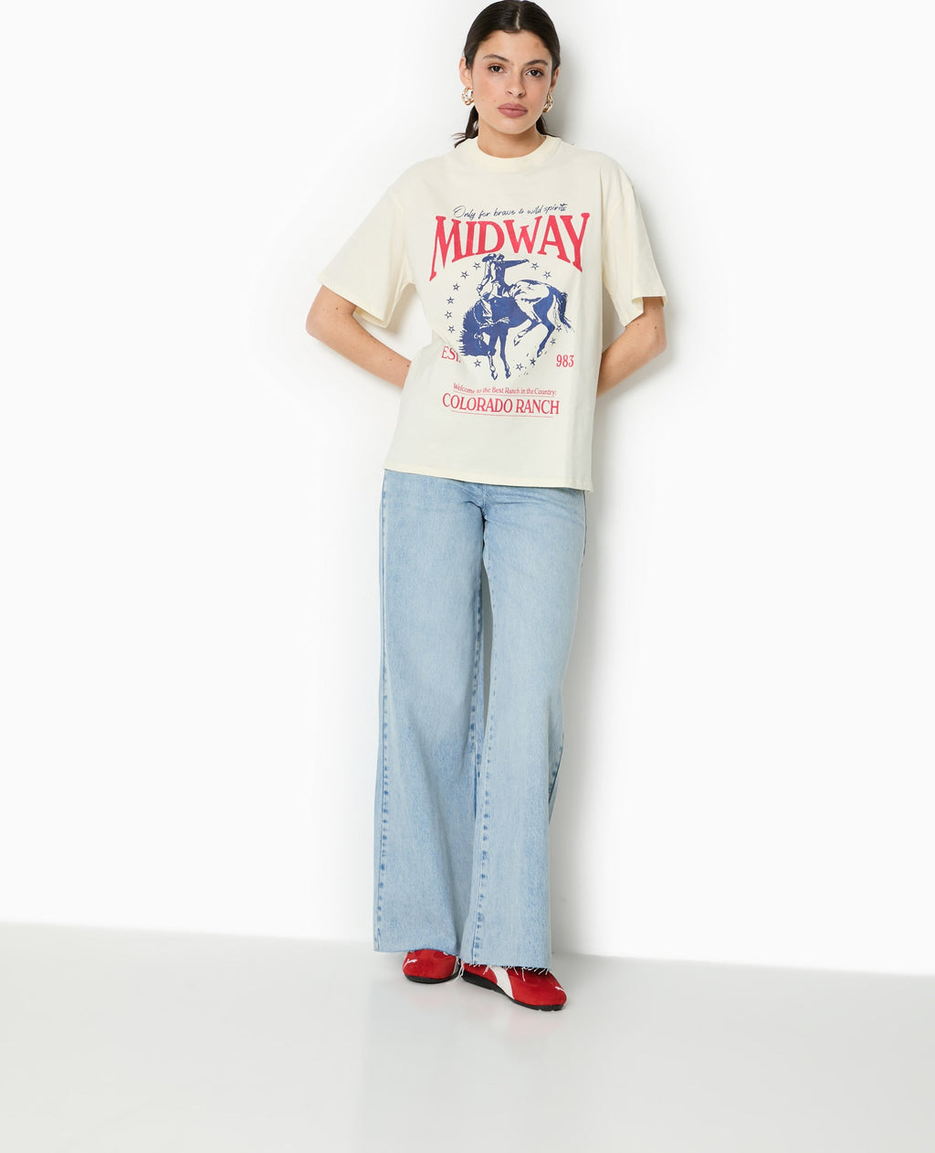 T-shirt oversize avec print devant