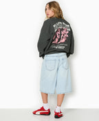 Sweat col rond avec print poitrine et dos