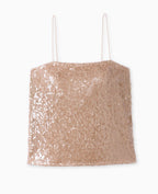 Top dos ouvert en maille ajourée avec sequins