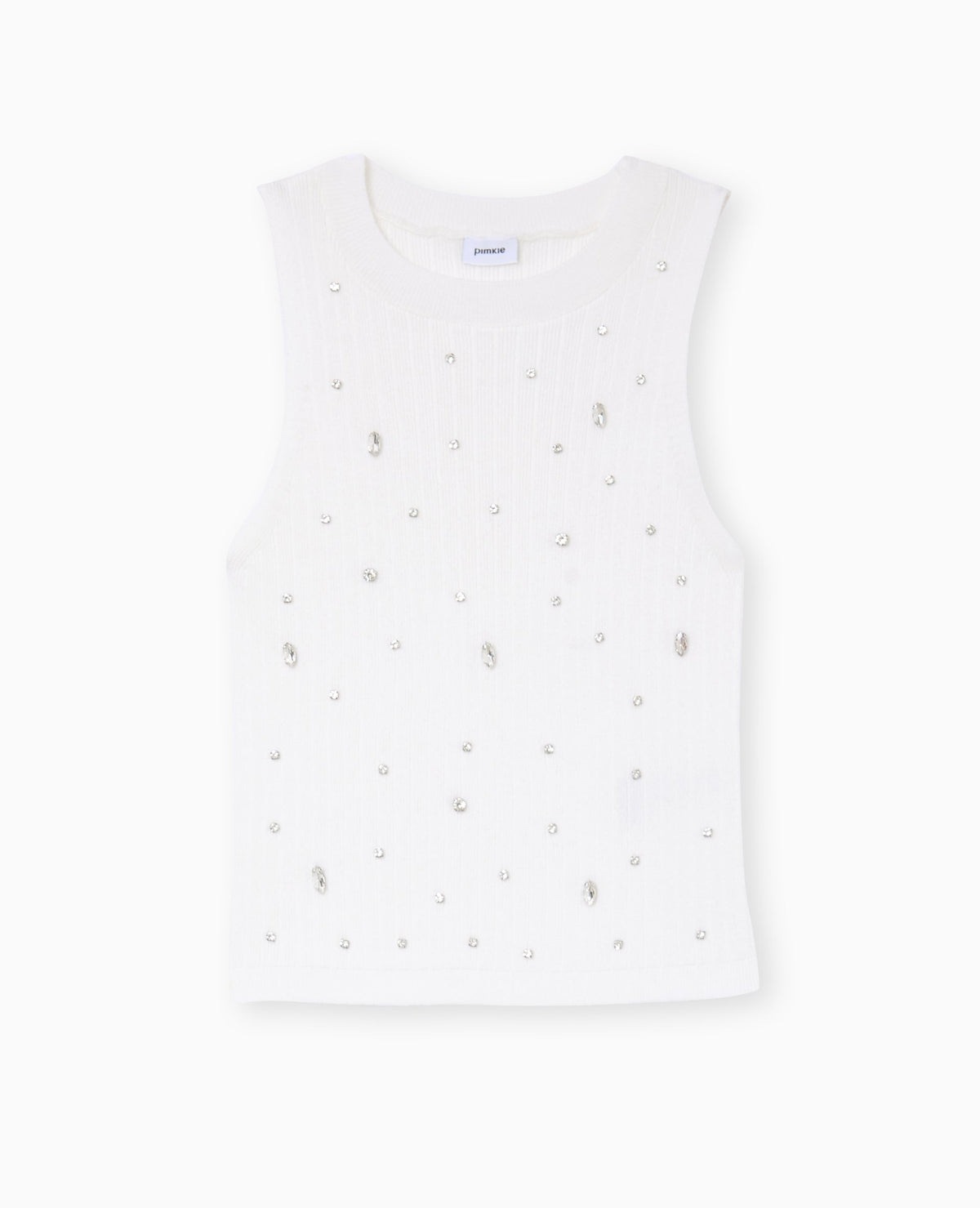 Top sans manches en maille avec strass