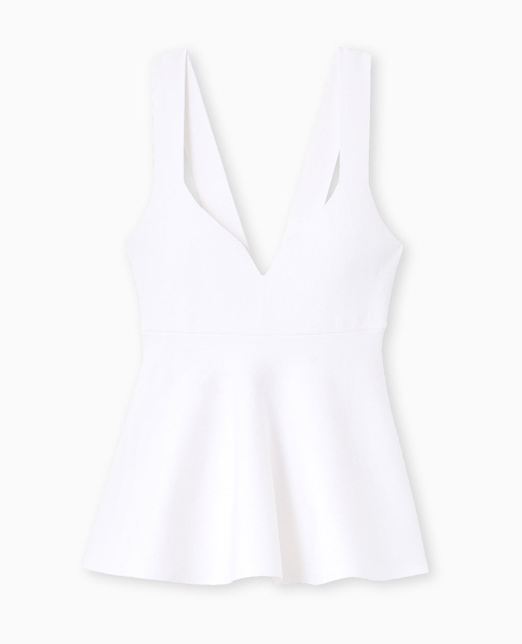 Top peplum en maille serrée encolure cœur