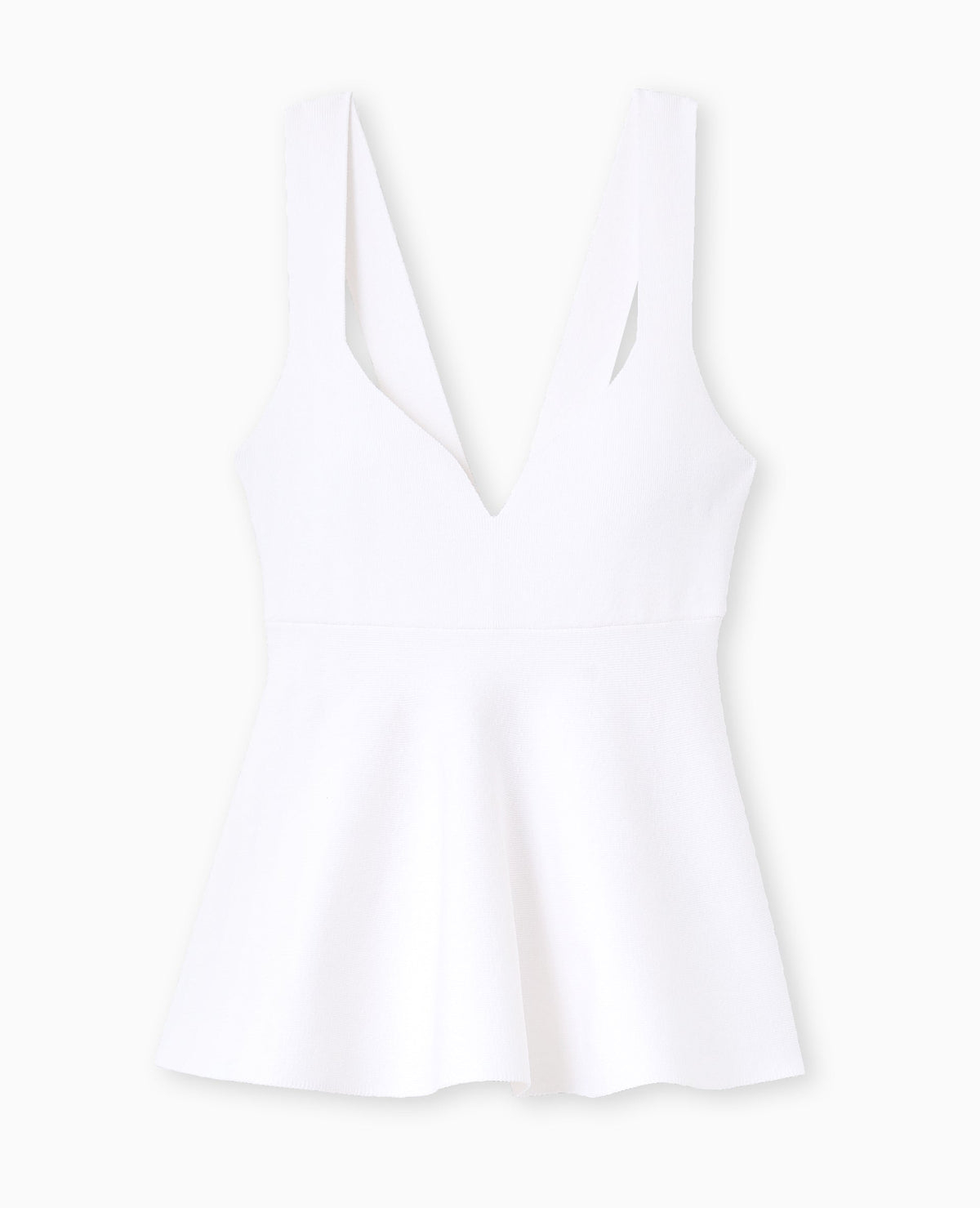 Top peplum en maille serrée encolure cœur