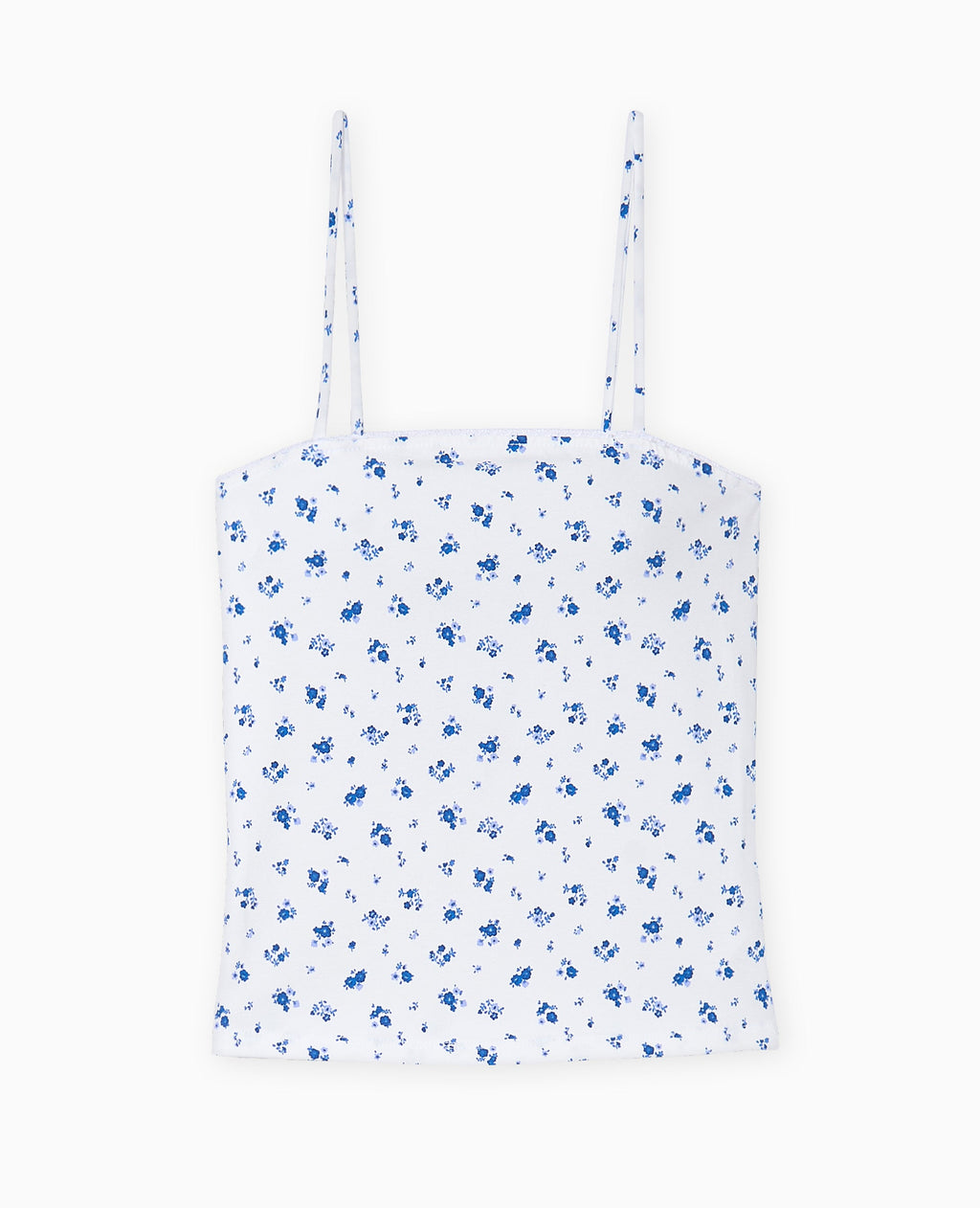 Débardeur fines bretelles motif fleurs
