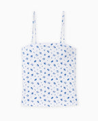 Débardeur fines bretelles motif fleurs