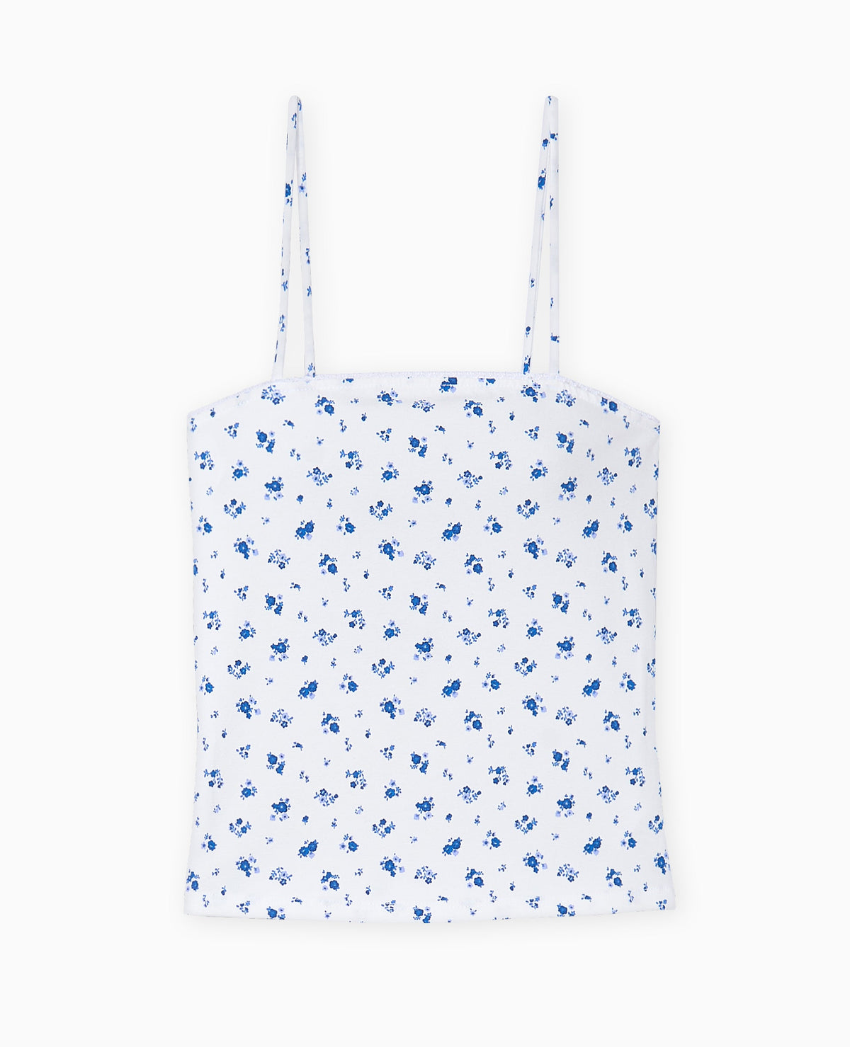 Débardeur fines bretelles motif fleurs