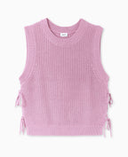 Pull sans manches avec nouettes côtés