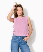 Pull sans manches avec nouettes côtés