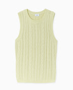 Pull sans manches en maille torsadée