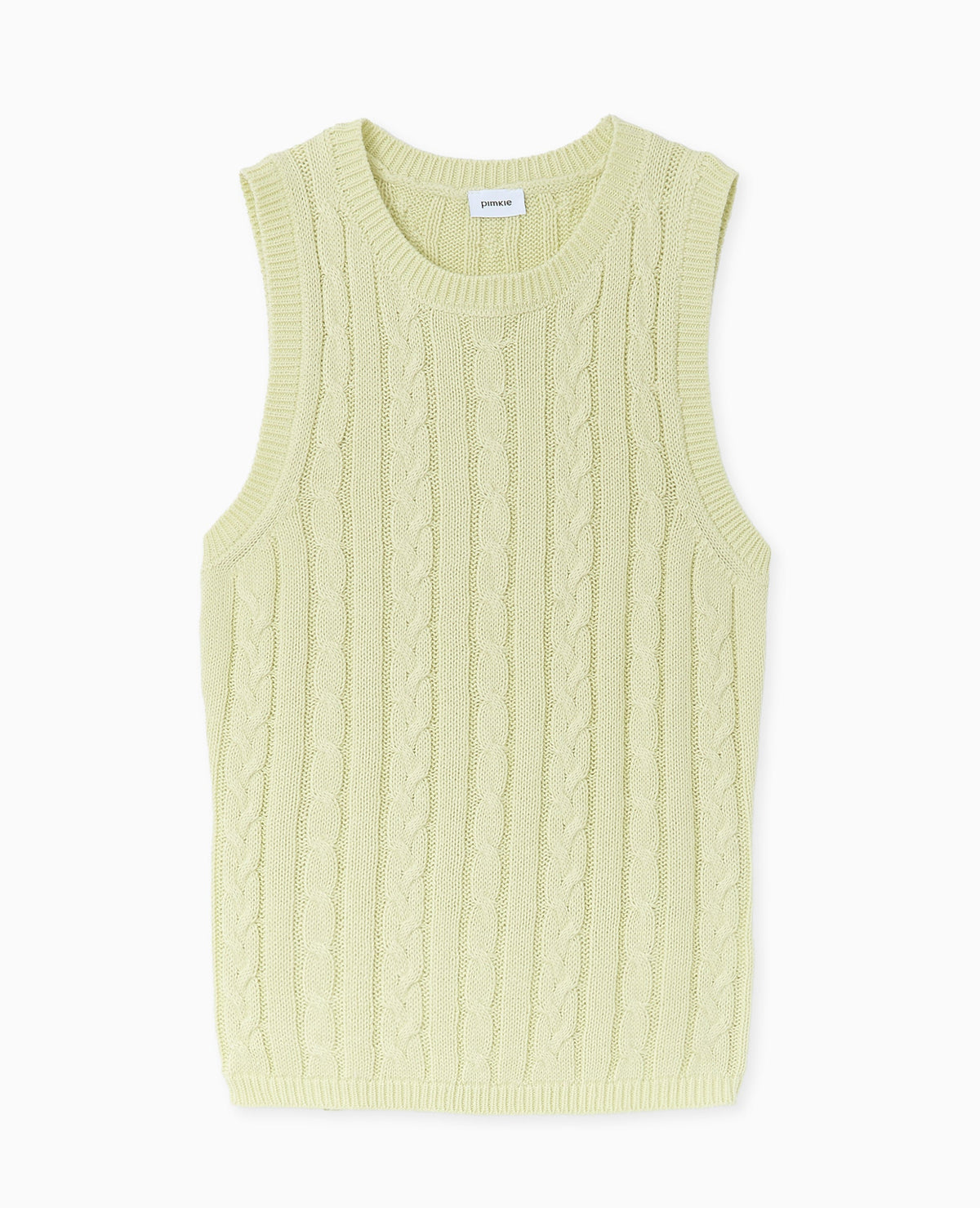Pull sans manches en maille torsadée