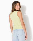 Pull sans manches en maille torsadée