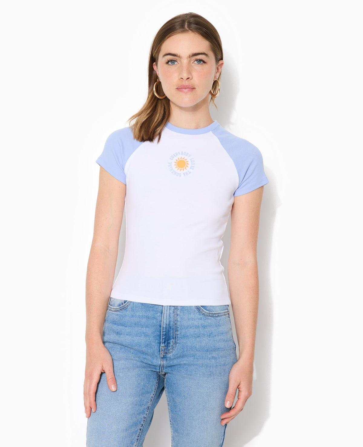 T-shirt manches raglans avec broderie