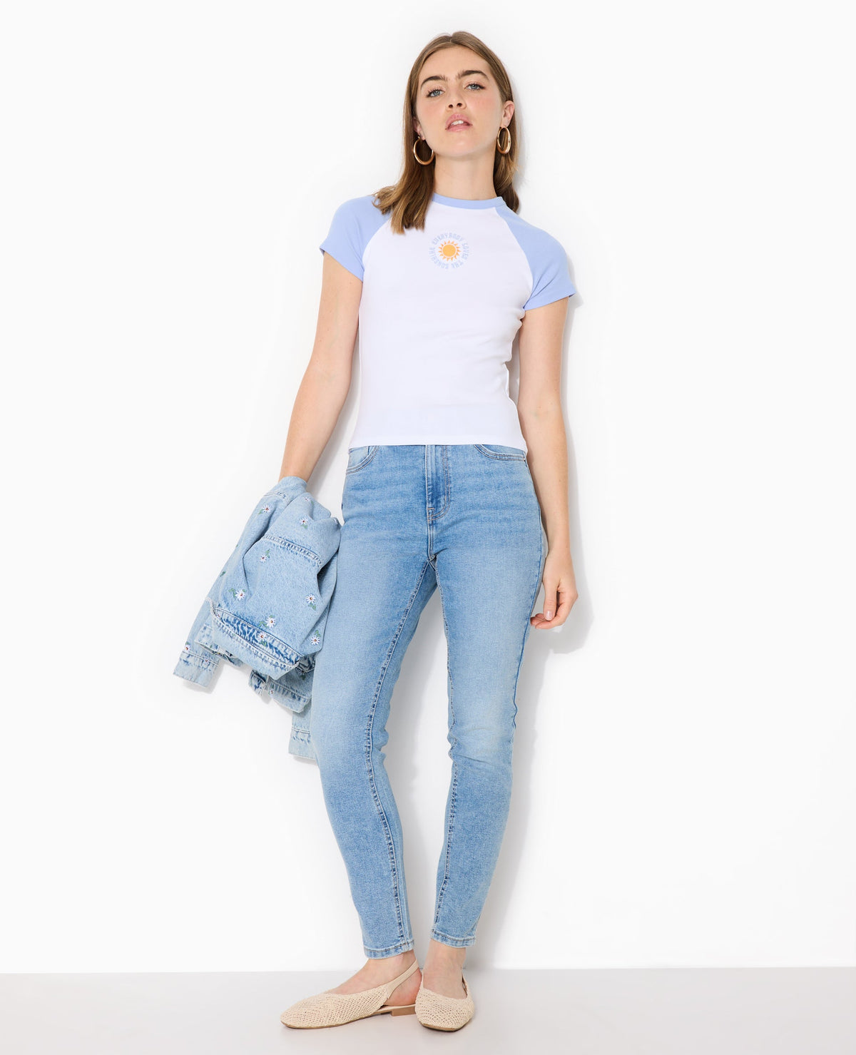 T-shirt manches raglans avec broderie