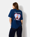 T-shirt avec print poitrine et dos