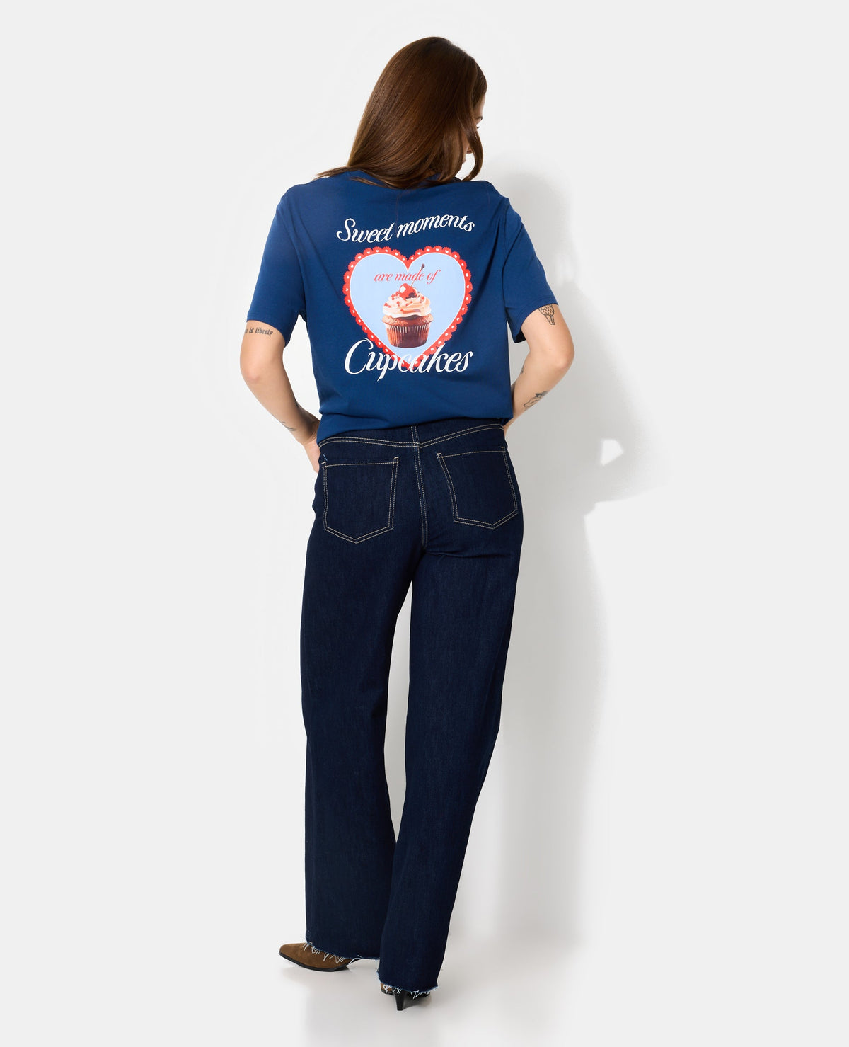 T-shirt avec print poitrine et dos