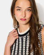 Pull sans manches avec franges