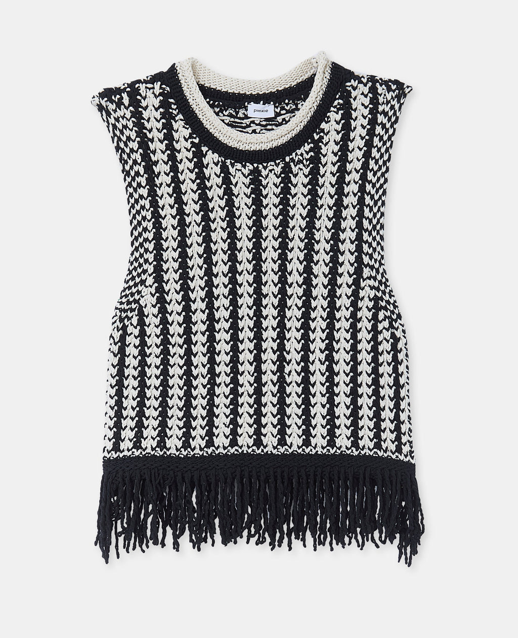 Pull sans manches avec franges