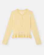 Gilet en maille effet jacquard avec boutons fantaisie