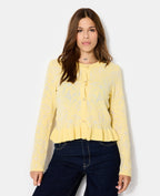 Gilet en maille effet jacquard avec boutons fantaisie