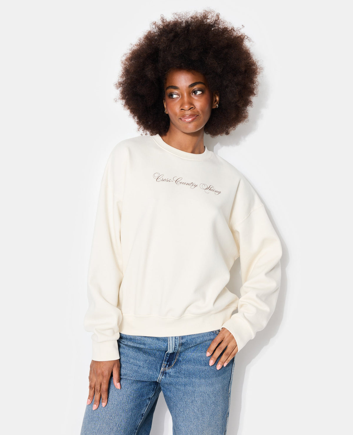 Sweat oversize avec print poitrine et dos
