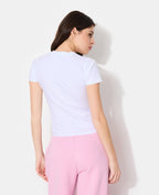 T-shirt ajusté avec print faon + nœud cousu