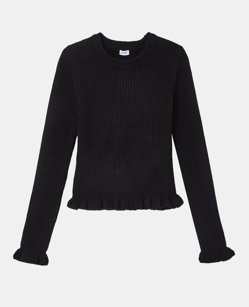 Pull en maille côtelée avec finitions ondulées