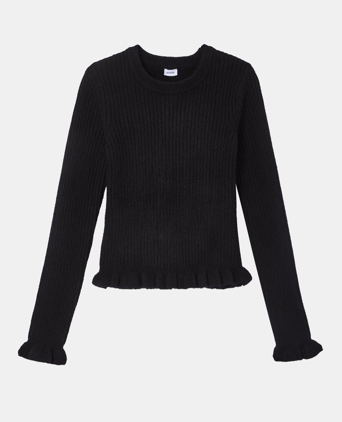 Pull en maille côtelée avec finitions ondulées