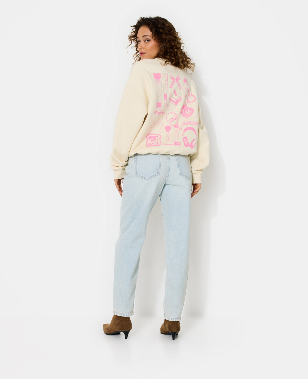 Sweat oversize avec print devant et dos
