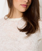 T-shirt manches longues en jacquard effet dentelle