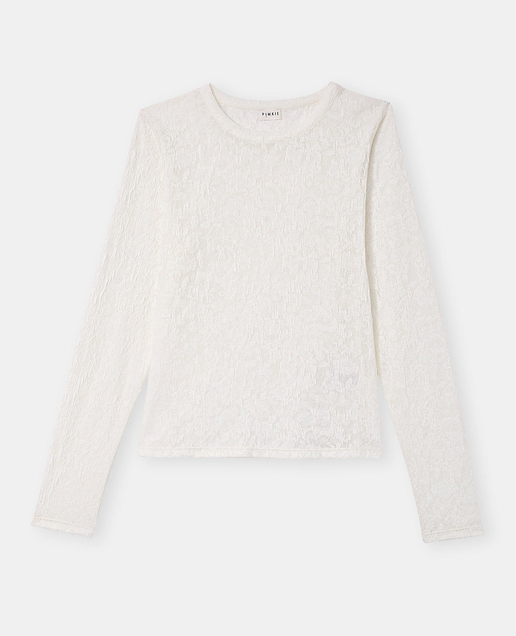 T-shirt manches longues en jacquard effet dentelle